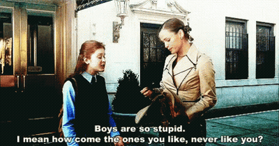A Woman Is Talking To A Young Girl Who Says Boys Are So Stupid GIF