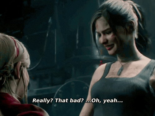 A Woman Is Talking To Another Woman And Says " Really That Bad " GIF