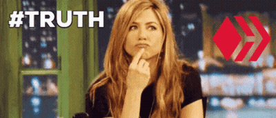 A Woman Is Thinking With The Word Truth Above Her Head GIF