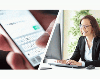 A Woman Is Typing On A Keyboard Next To A Phone That Says I 'M Already On It GIF