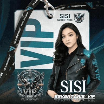 A Woman Is Wearing A Black Jacket And A Lanyard That Says Sisi GIF