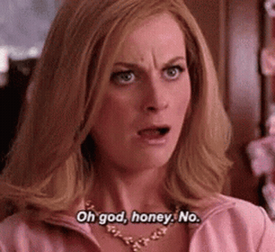 A Woman Is Wearing A Pink Jacket And A Necklace And Says `` Oh God , Honey . No . '' GIF