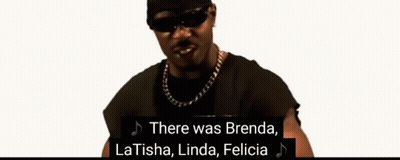 A Woman Kissing A Bald Man On The Cheek With The Words Dawn Leshaun Ines And Alicia Written Below Them GIF