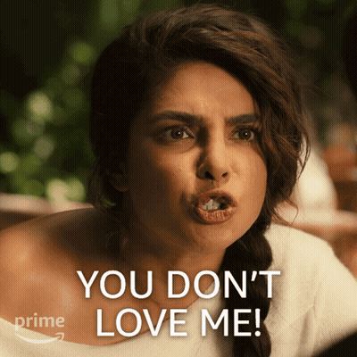 A Woman Making A Funny Face With The Words You Don T Love Me GIF