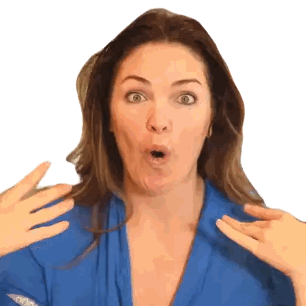 A Woman Making A Surprised Face With Her Mouth Open Sticker