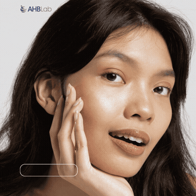 A Woman 'S Face Is Shown With Ahblab In The Corner GIF