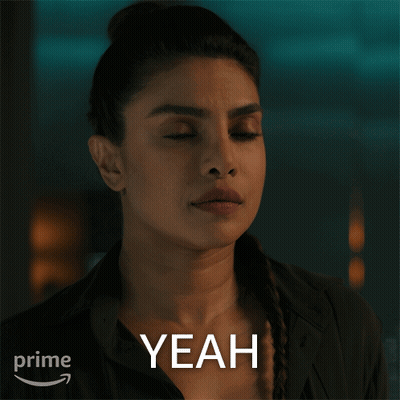 A Woman 'S Face Is Shown With The Word Yeah In Front Of Her GIF