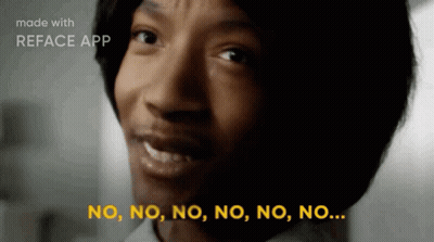 A Woman 'S Face Is Shown With The Words No No No No No No Made With Reface App GIF