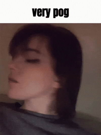 A Woman 'S Face Is Shown With The Words " Very Pog " Above Her GIF