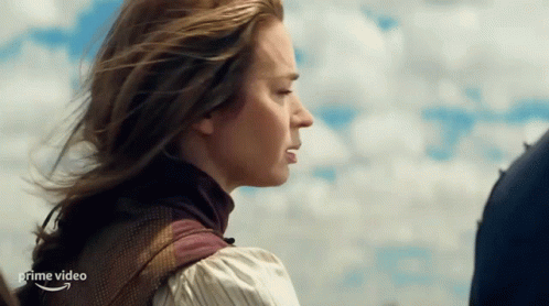 A Woman 'S Hair Is Blowing In The Wind And The Word Prime Video Is On The Bottom Of The Screen GIF