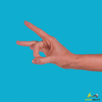 A Woman 'S Hand Is Shown With A Blue Background And The Word Graceability Is On The Bottom GIF