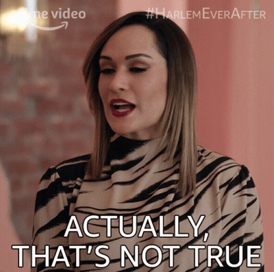 A Woman Says " Actually That 'S Not True " While Wearing A Zebra Print Shirt GIF
