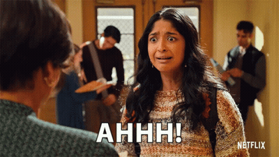 A Woman Says Ahhh In Front Of A Netflix Ad GIF