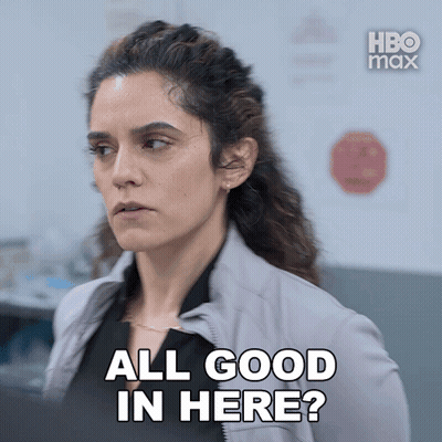 A Woman Says All Good In Here In A Hbo Max Ad GIF