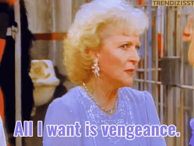 A Woman Says " All I Want Is Vengeance " In Front Of A Toilet GIF
