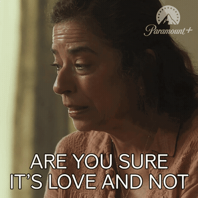 A Woman Says " Are You Sure It 'S Love And Not " In A Paramount Ad GIF