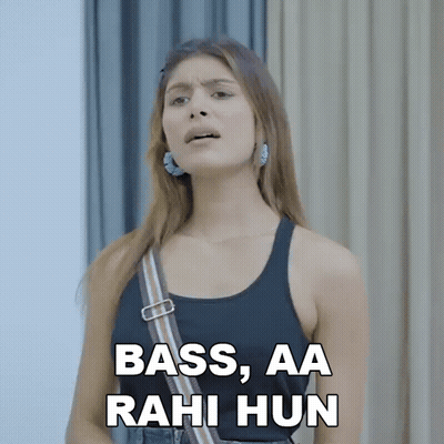 A Woman Says Bass Aa Rahi Hun In A Black Tank Top GIF