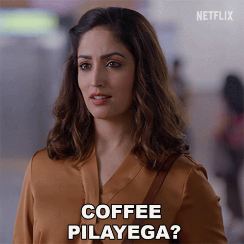 A Woman Says Coffee Pilayega On A Netflix Screen GIF