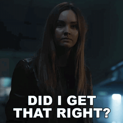 A Woman Says Did I Get That Right In A Dark Room GIF