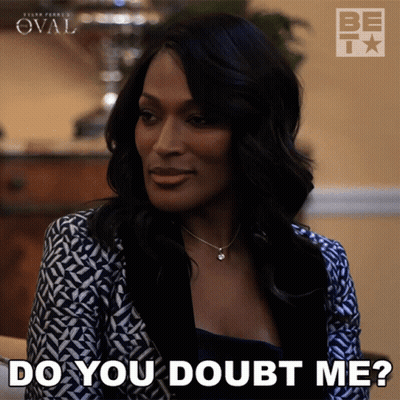 A Woman Says " Do You Doubt Me " While Wearing A Jacket GIF
