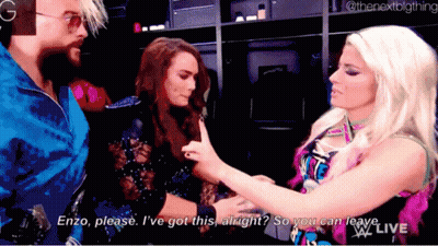 A Woman Says " Enzo Please I 'Ve Got This Alright " To A Man GIF