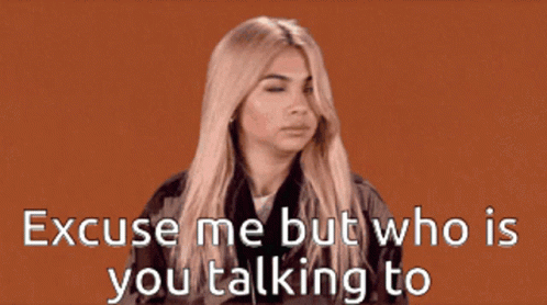 A Woman Says Excuse Me But Who Is You Talking To Her GIF