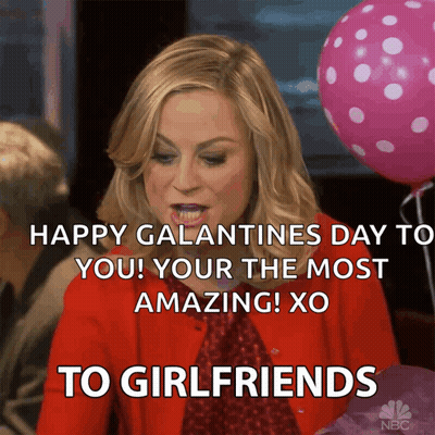 A Woman Says Happy Galantines Day To You GIF