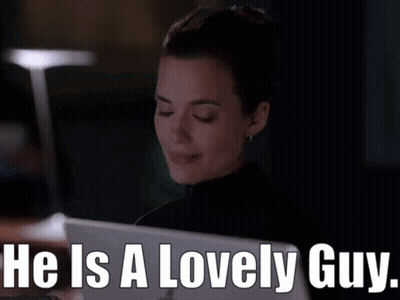 A Woman Says He Is A Lovely Guy Next To A Man GIF