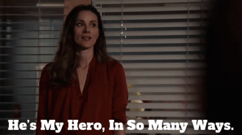 A Woman Says He 'S My Hero In So Many Ways In Front Of A Window GIF