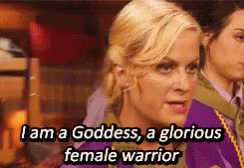 A Woman Says " I Am A Goddess , A Glorious Female Warrior " GIF