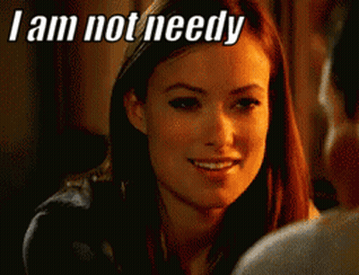 A Woman Says I Am Not Needy While Smiling GIF
