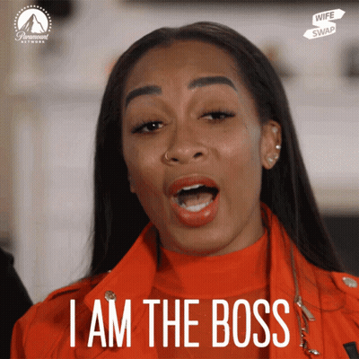 A Woman Says I Am The Boss In A Paramount Pictures Ad GIF