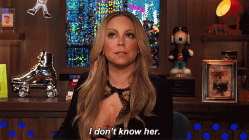 A Woman Says " I Don 'T Know Her " In Front Of A Roller Skate GIF