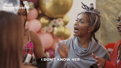 A Woman Says I Don 'T Know Her While Talking To Another Woman GIF