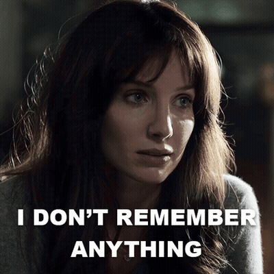 A Woman Says I Don 'T Remember Anything GIF