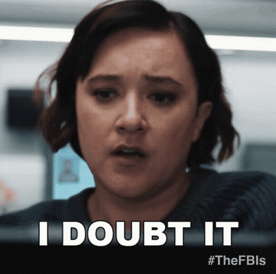 A Woman Says I Doubt It In Front Of A Monitor GIF