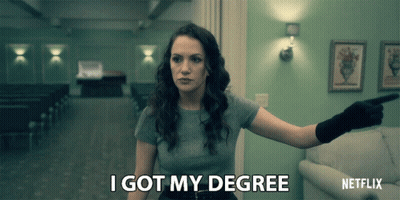 A Woman Says I Got My Degree On A Netflix Ad GIF