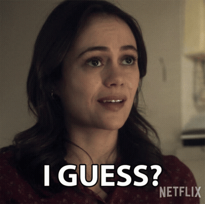 A Woman Says I Guess On A Netflix Advertisement GIF