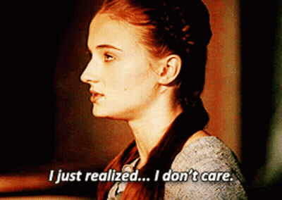 A Woman Says " I Just Realized I Don 'T Care " GIF