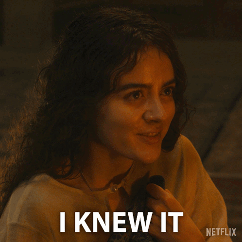 A Woman Says I Knew It In Front Of Her Face GIF