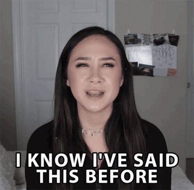 A Woman Says " I Know I 'Ve Said This Before " In Front Of A Door GIF