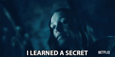 A Woman Says I Learned A Secret In Front Of A Netflix Logo GIF