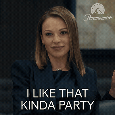 A Woman Says " I Like That Kinda Party " In A Paramount Ad GIF