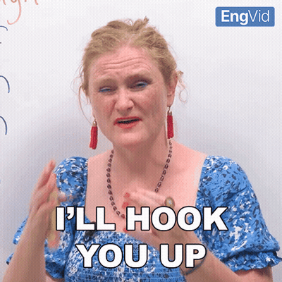 A Woman Says I 'Ll Hook You Up In Front Of A White Board GIF