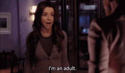 A Woman Says I 'M An Adult While Talking To Another Woman GIF