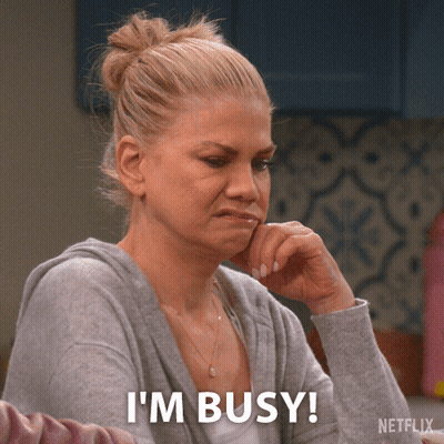 A Woman Says I 'M Busy In A Netflix Advertisement GIF