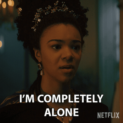 A Woman Says I 'M Completely Alone In A Netflix Advertisement GIF