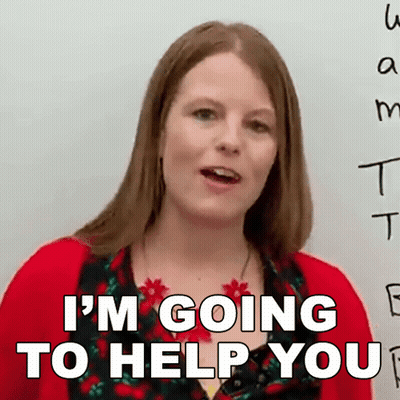 A Woman Says I 'M Going To Help You In Front Of A Whiteboard GIF