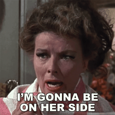 A Woman Says I 'M Gonna Be On Her Side While Holding A Napkin GIF