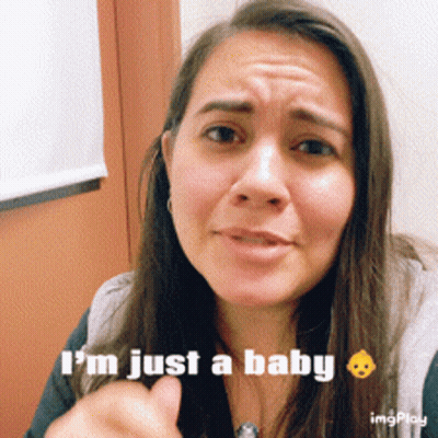 A Woman Says I 'M Just A Baby While Pointing GIF